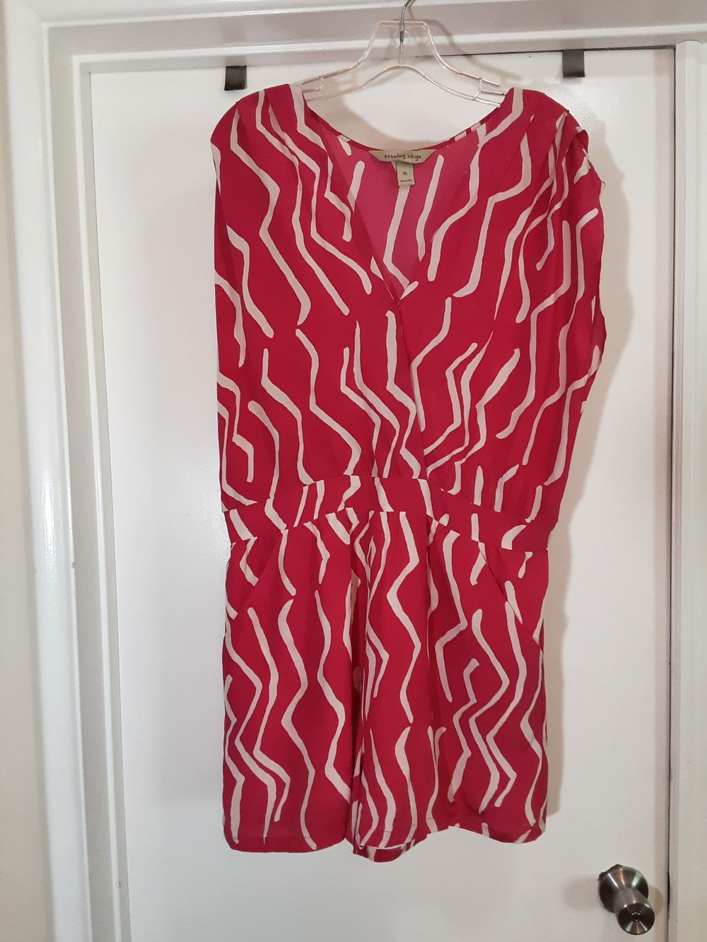 Bright Pink 100% Silk Shorts Romper